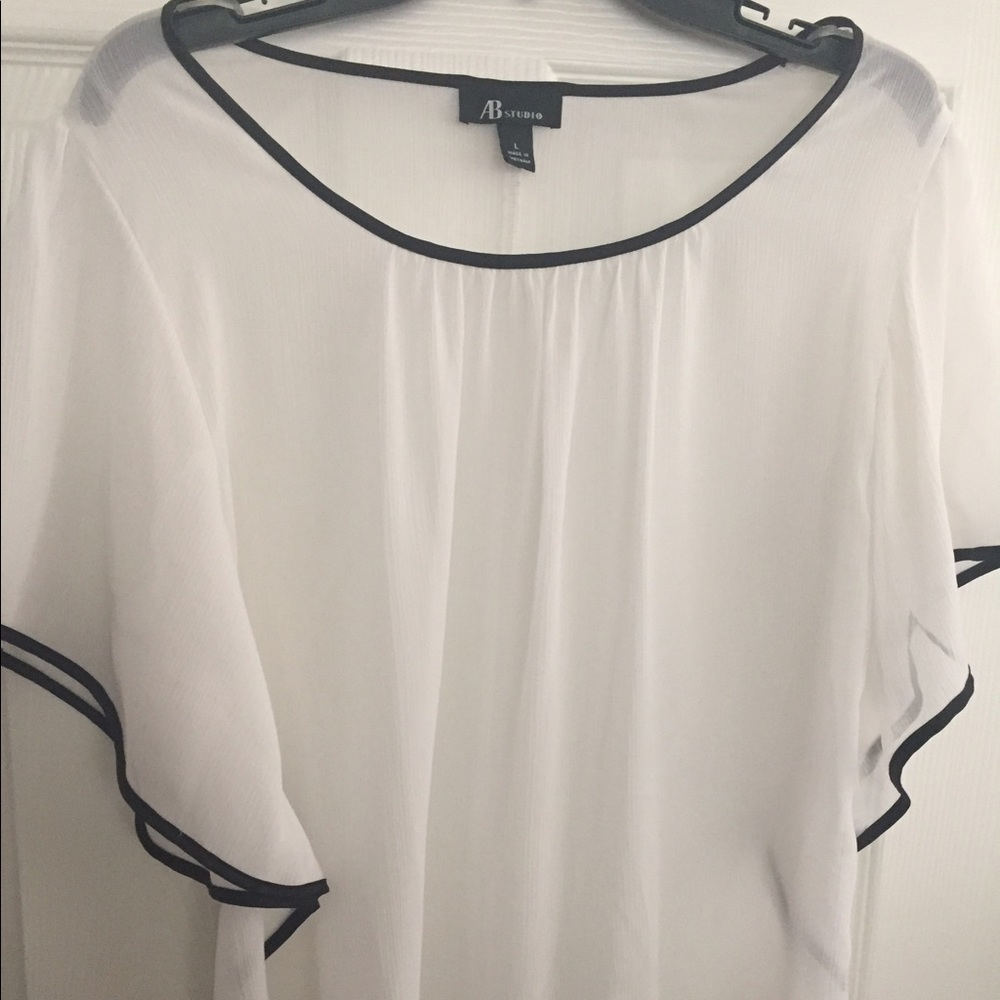 White sheer flowy dolman top